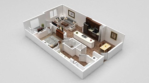 a floor plan of a house with a bedroom and a living room